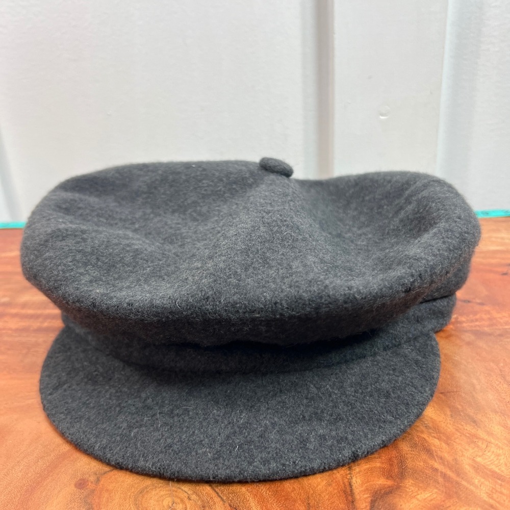 Kangol Wool Spitfire Cap Charcoal Gray Newsboy Hat XL See Photos